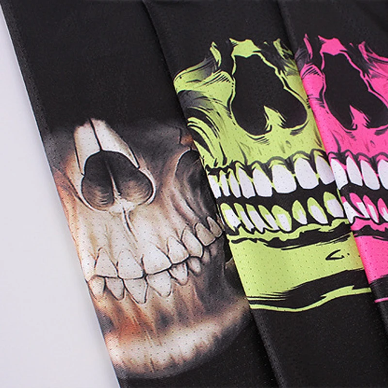 Лыжная Балаклава бандана Бесшовный шарф-труба с 3D рисунком черепа дышащий