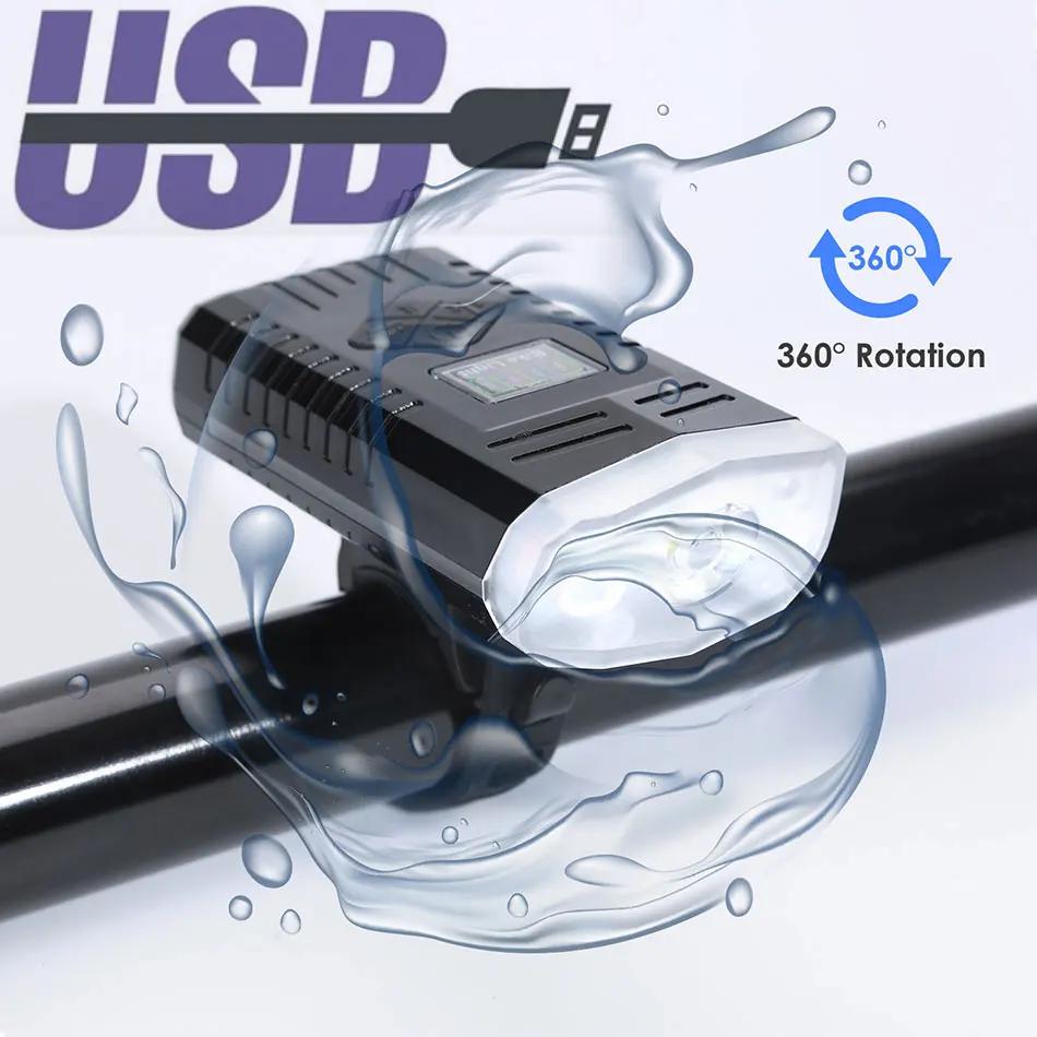 2 шт./компл. умные велосипедные фары IPX4 водонепроницаемые USB аккумуляторные