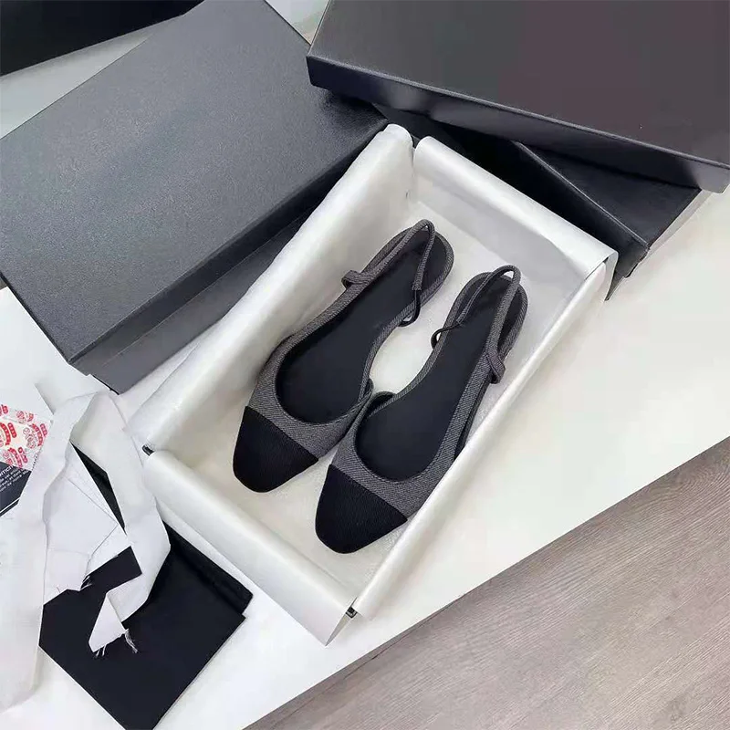 Luxury Color Matching French Small High Heels Summer Baotou Sandals 2021 New Female Mid-heel Leather Back Empty Shoes | Обувь
