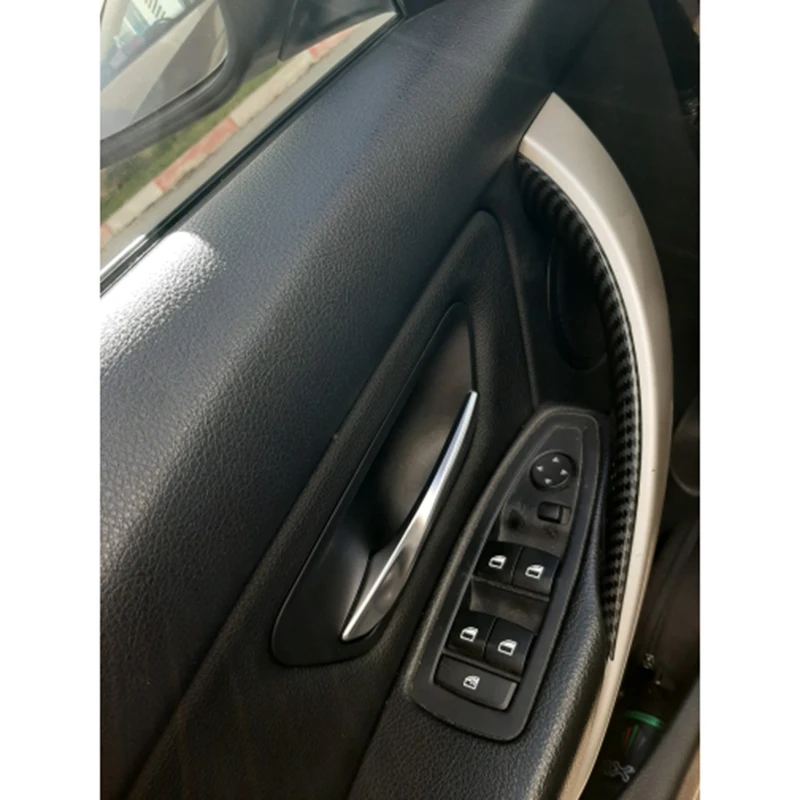 4 шт. Стайлинг автомобиля карбоновый стиль внутренняя дверная ручка защитная