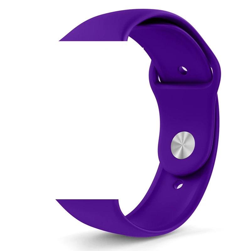 Deep purple Ремешок для Apple Watch 5 4 3 2 1 силиконовый спортивный браслет для часов Apple Watch 44 мм 40 мм 42 мм 38 мм Ror IWatch band - Цвет ремешка: Deep purple