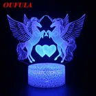 Ночные светодиодные фонари лошадь 3D лампа милая игрушка подарок 7 Цвет Абстрактная живопись художник графика мультфильм атмосферная лампа для детей Детская комната