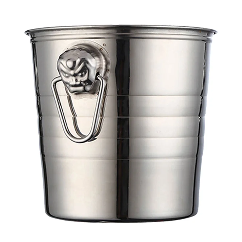 

Party Cooler Ice Bucket Nordic Stainless Steel Table Pool Wine Ice Bucket Wisky Champagne Cubitera Hielo Bar Accessories EI50BT
