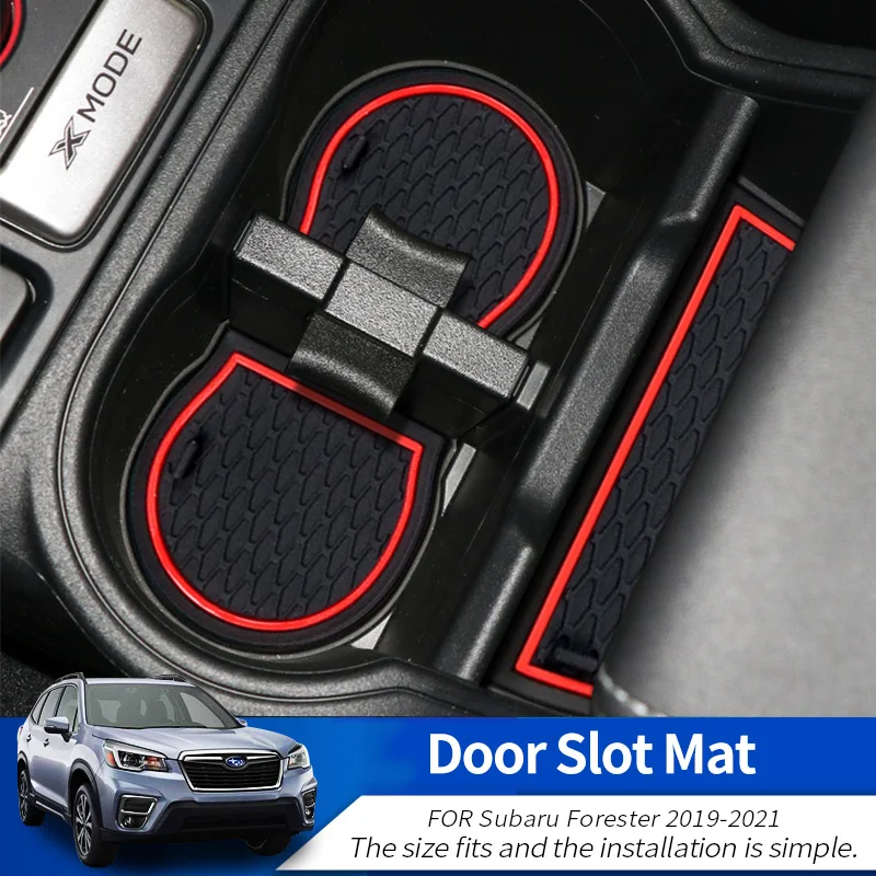 Anti-Slip Gate Slot Cup Mat For Subaru Forester 2019-2021 Door Groove Pad Non-slip Interior Car-styling Accessories