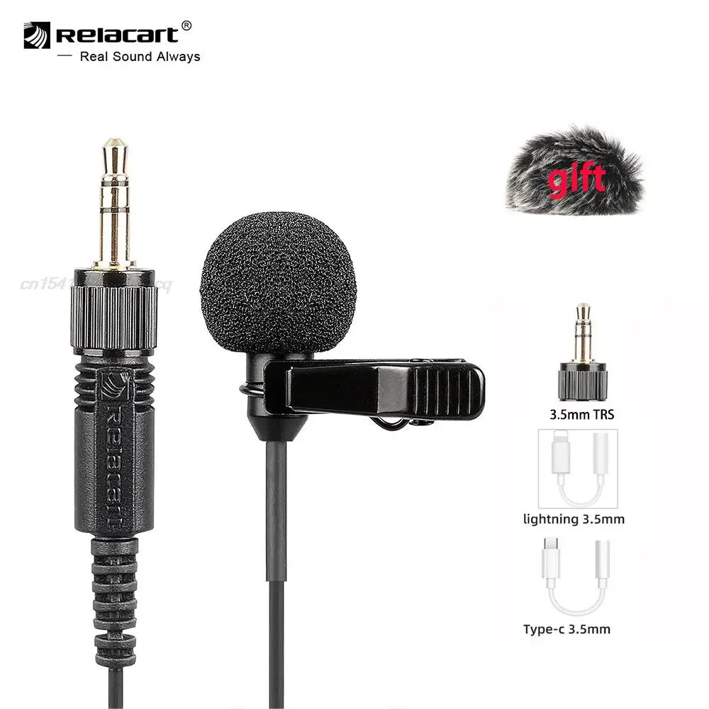 

Relacart LM-P01 Mic Lavalier Microphone 6m 1.2m For iPhone Xiaomi Huawei Samsung Tablet Laptop DSLR Camera Sony Canon Nikon
