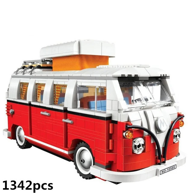 Without original Box Создатель города Beetle Cooper MK VII T1 Camper Van Technic, строительные блоки, наборы, кирпичные модели, детские игрушки, детские классические друзья - Цвет: Without original Box