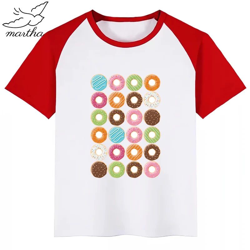 Забавная футболка для маленьких девочек с изображением пончика Летние