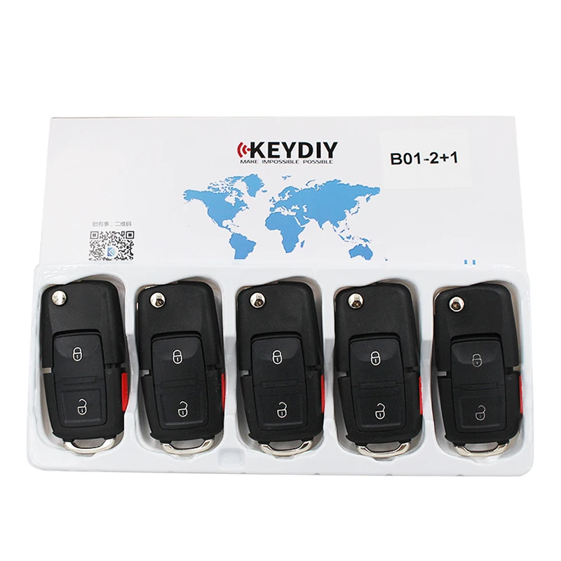 KEYECU 5 шт./лот KEYDIY серии B B01-2+ 1 универсальный дистанционный ключ Управление ключи-2+ 1/3 кнопки для KD900 KD900+ URG200 KD-X2