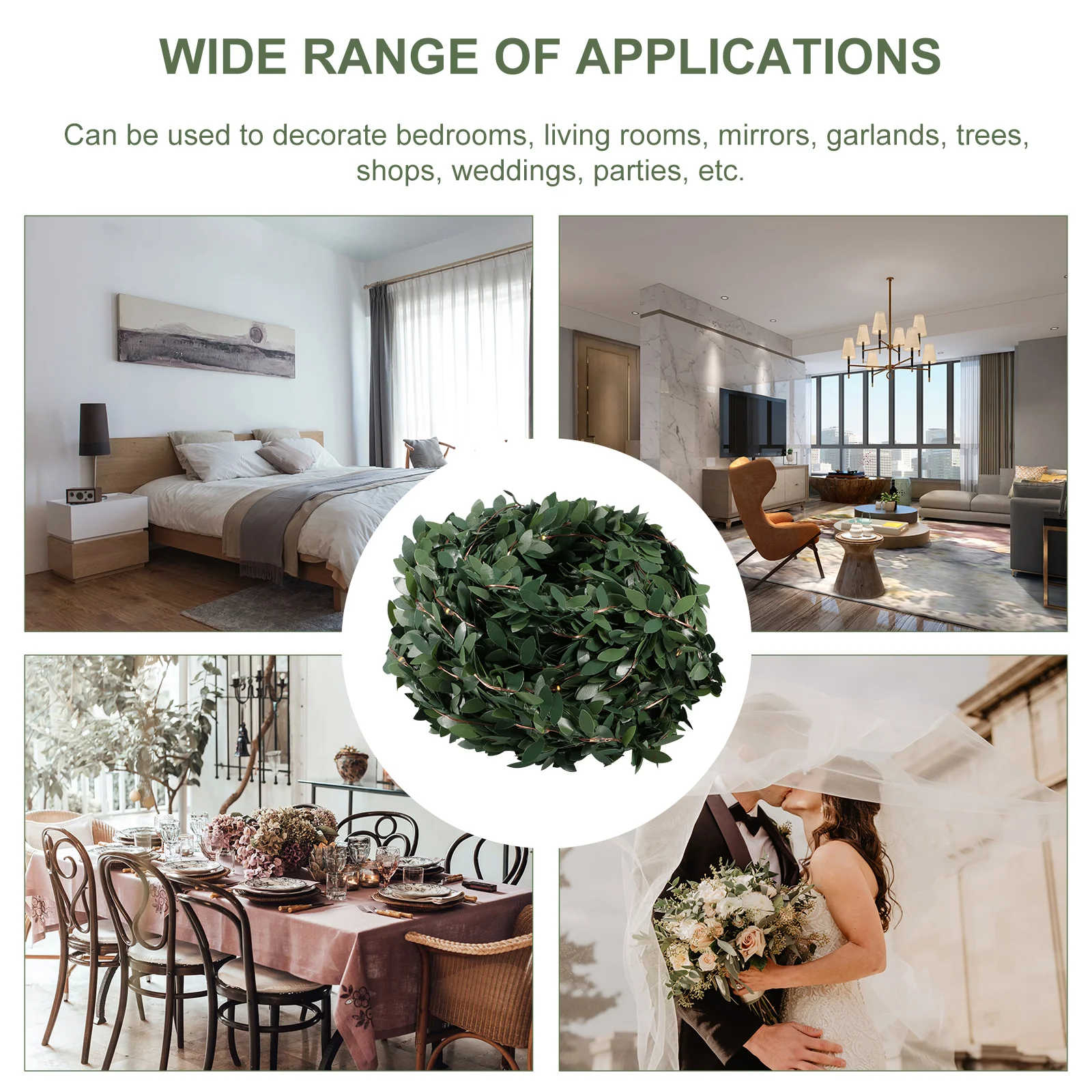 

10m Rattan Leaves Strong Light 100 Led USB Powered Remote Cotrol Light String Decoration For Indoor Wedding Party