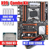 x99 desktop motherboard cpu e5 2660 v3 ddr4 8gb4 memory m 2 nvme 128gb ssd combination kit support intel xeon e5