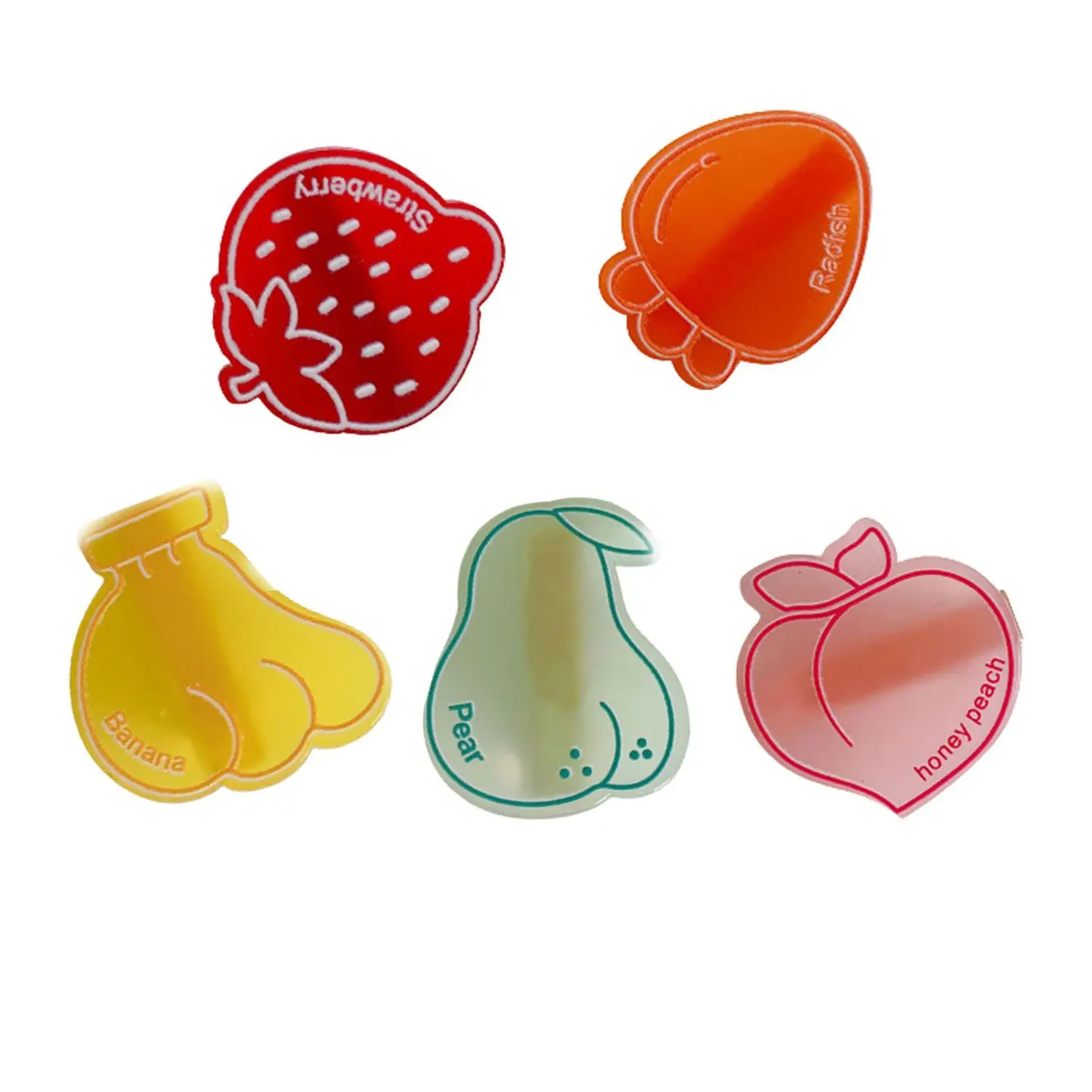 

5PCS Fashion Cute Fruits Creative Cartoon Resin Hairpin Hair Clip