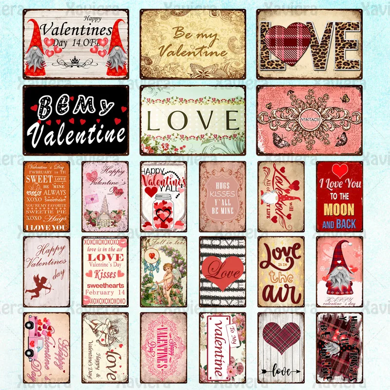 

Любовь, Купидон, счастливый день Святого Валентина, металлические жестяные знаки, розовая Наклейка на стену, украшение для дома, спальни, ба...