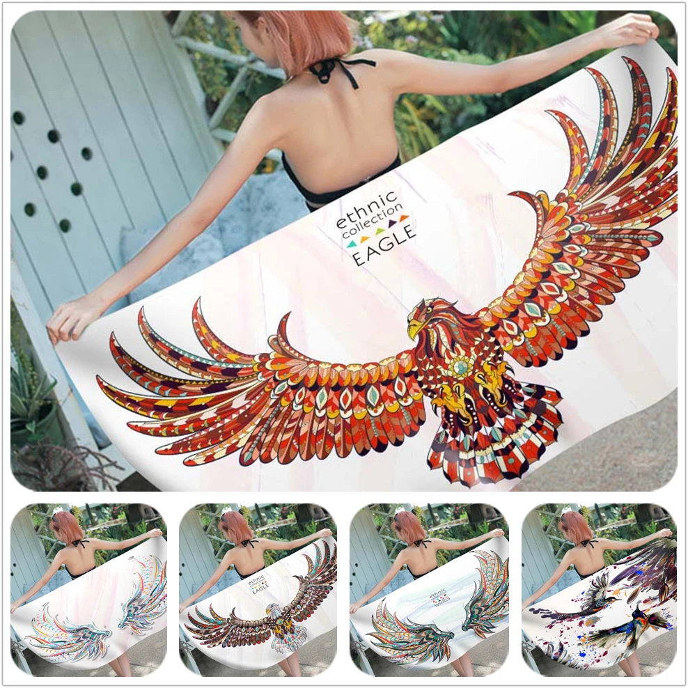 Persinality Eagle Angel Wings Bath Towel Soft Adult Children's Beachi 70x150cm/150x180cm | Дом и сад
