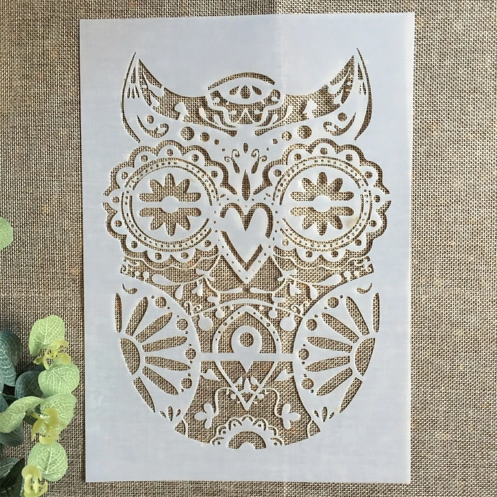 29*21 см винтажная Сова DIY многослойные трафареты настенная живопись раскраска для