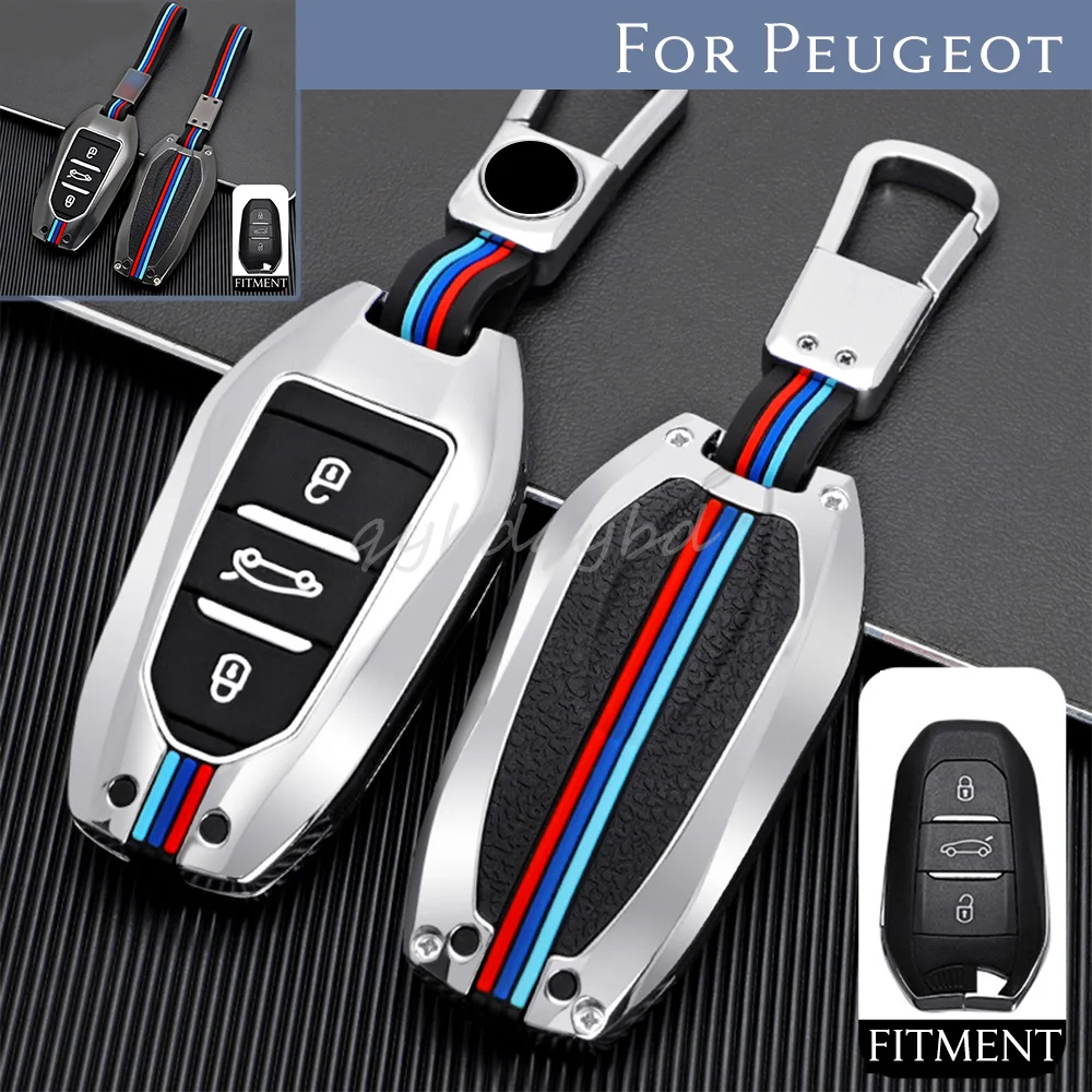 

For Peugeot 208 508 3008 5008 Citroen C4 Zinc Alloy Remote Start Car Key Case Cover Protector Holder Auto Accessories Keychain