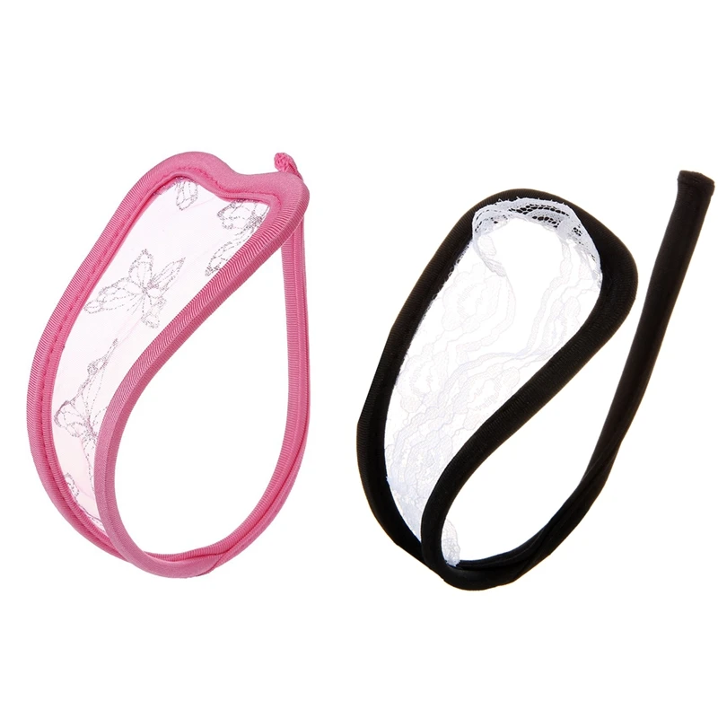 1pcs Sexy Women C-String Thong Lace Panty White + Black & Heart-Shaped Butterfly Pattern Pink | Детская одежда и обувь