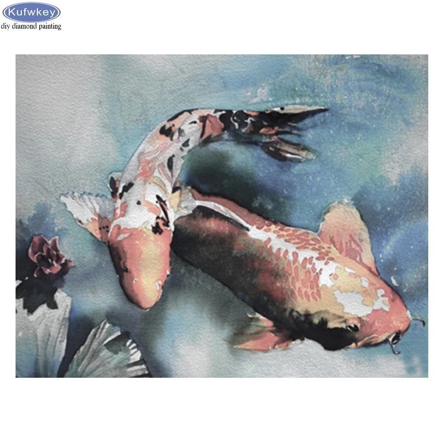 

5D алмазная живопись «сделай сам», карп, рыба, цветы, квадратная вышивка, алмазная вышивка, наборы ручной работы, рождественский подарок