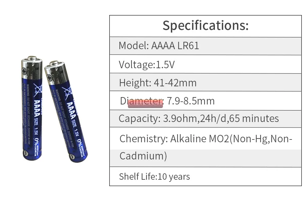 5 шт. 1 в LR8D425 AAAA Первичная щелочная батарея сухая Bluetooth гарнитура лазерной ручки |