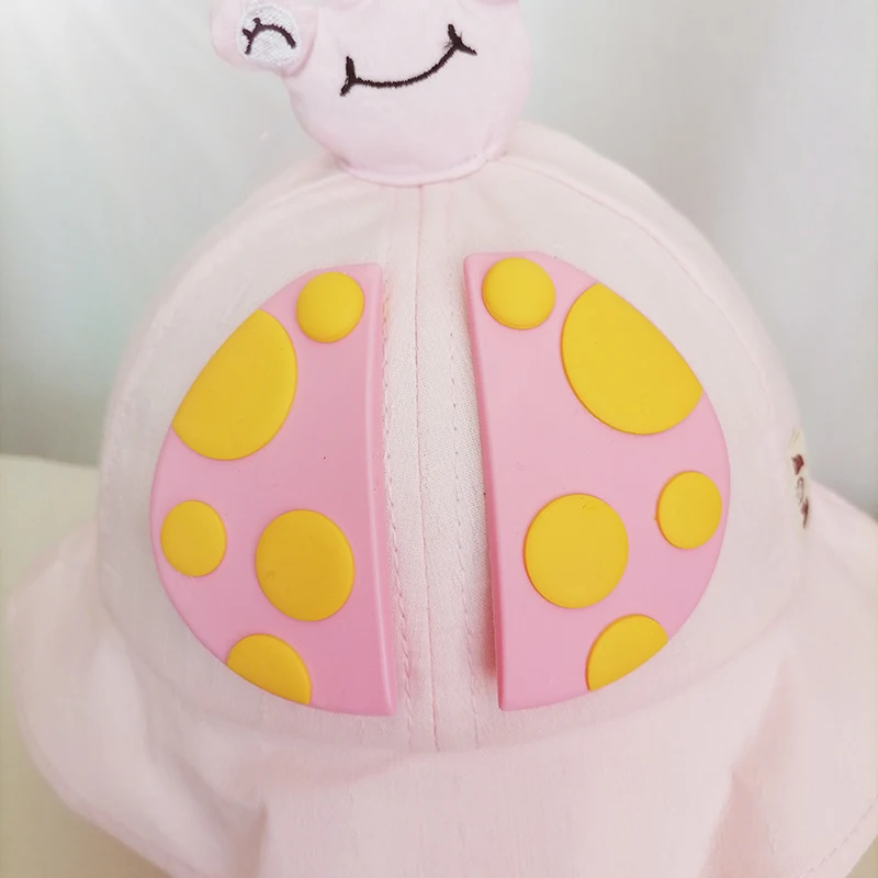 

2021 Children Fisherman Hat Cute Girl Boy Ladybug Stereo Pattern Popular Bucket Hat Pattern Baby Sun Hat Cotton 6-18 Months