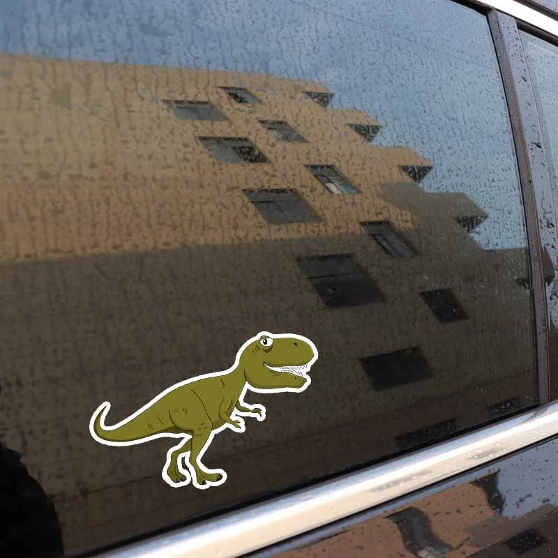 YJZT 8 см * 15 Мультяшные животные динозавры веселая наклейка на автомобиль из ПВХ