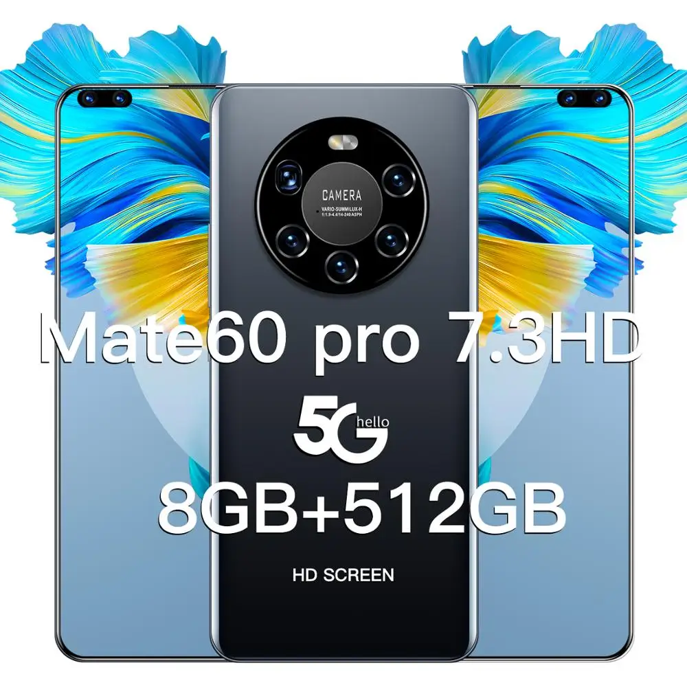 

STOCK Hauwel Mate 60 Pro 5G MobilePhone 7.3‘’ OLED Octa Core Wi-Fi 6 Cheap smartphone wholesale free shipping
