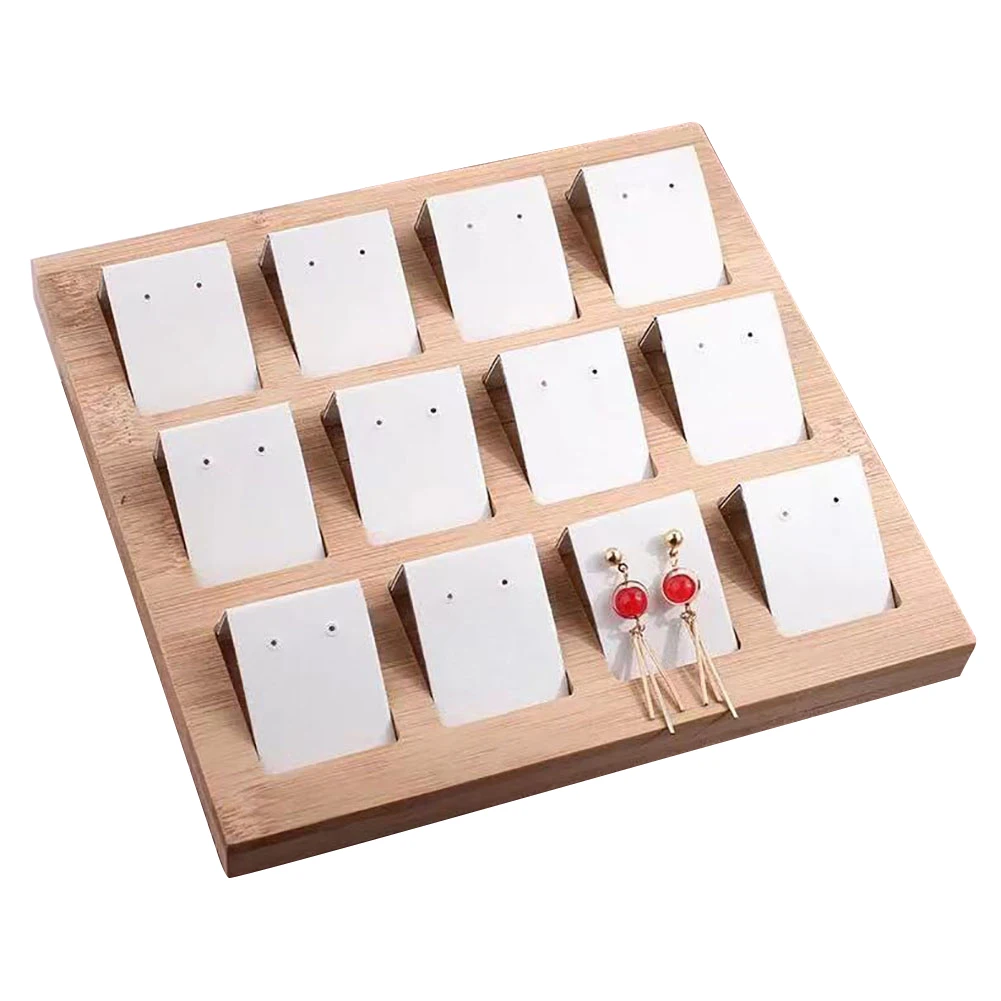 

Shop Table Decorative Ear Stud Bamboo Store Jewelry Dispay Earring Stand Storage Case Holder Business Desktop Craft Rack