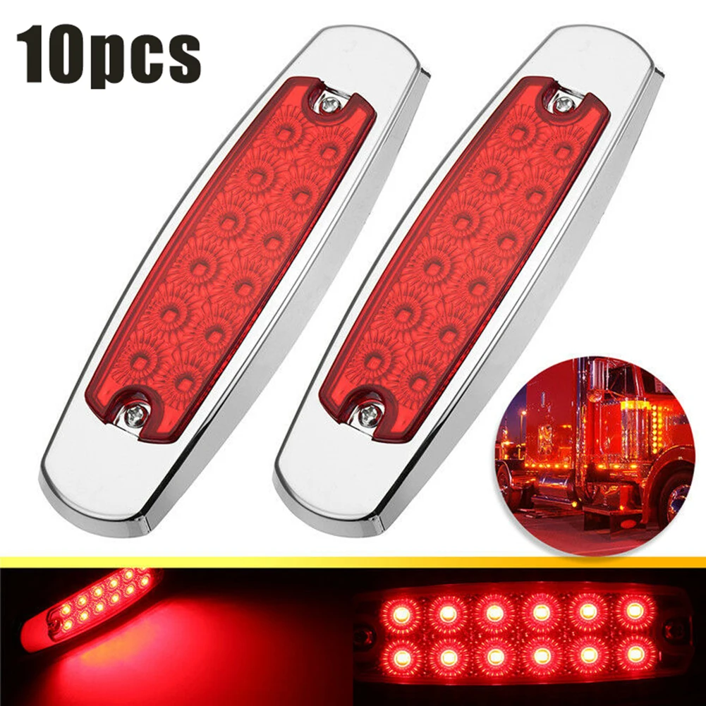 

Red Marker Lights 12 LED Truck For Peterbilt 12V/24V 10Pcs High quality