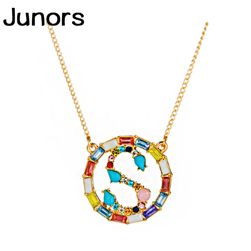 Цвета циркониевое ожерелье с буквенными подвесками женская серебряная цепочка