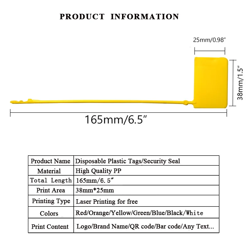 1000 шт Заказные этикетки для одежды одноразовые пластиковые замки защитные