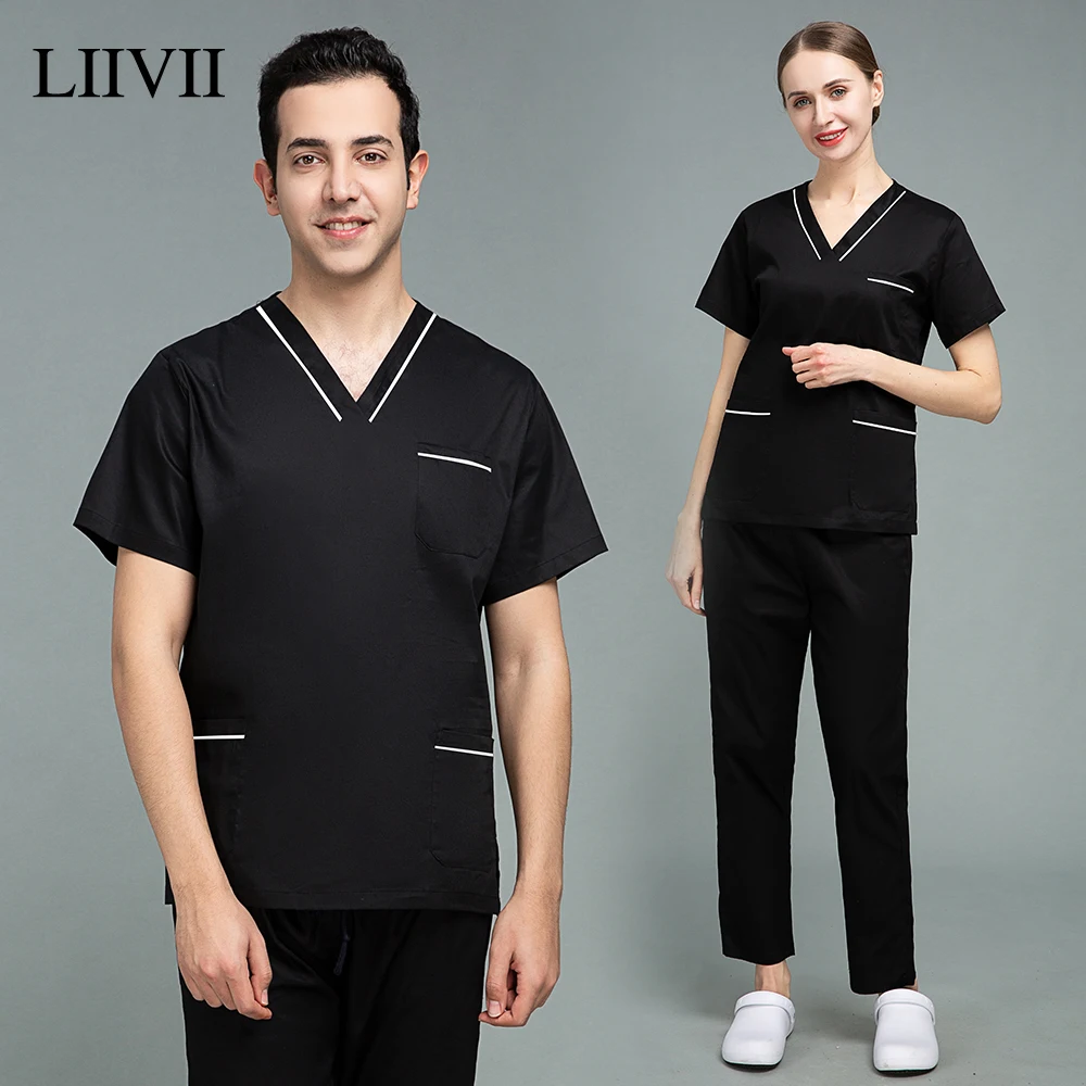 

Soild Color Unisex Medical Clinic Dentist Overalls Operating Room Medical Uniforms High Quality Scrub Uniforms Spa Lab Wholesale