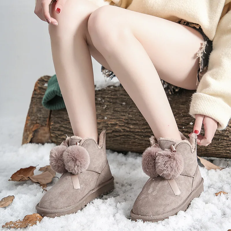 Yalnn/2020 зимняя теплая женская повседневная обувь на меху женские ботинки белая