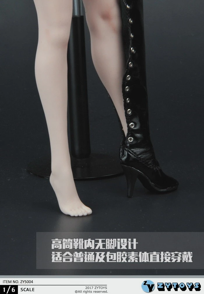 

ZY5004 1/6 Scale Sexy Female Figure Accessory Choker Open Chest Leather Bikini + Boots Set for 12'' Phicen Action Figure Body