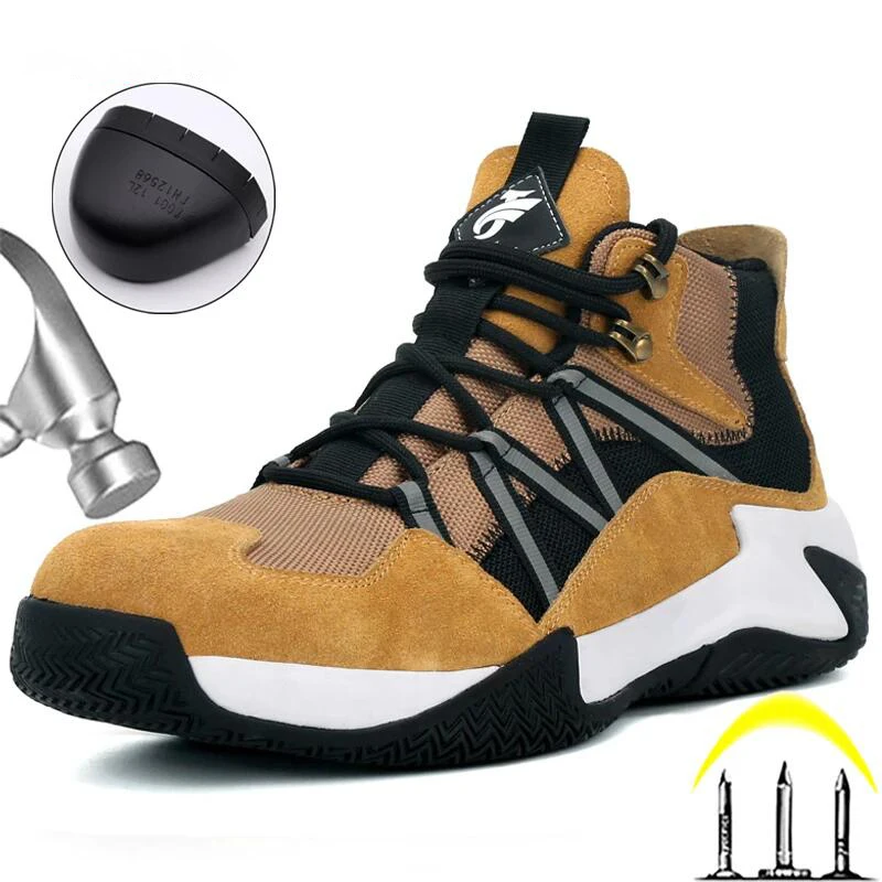 

High Quality Work Sneakers Women Boots Safety Shoes Man Steel Toe Shoes Puncture-Proof Security Boots Indestructible Shoes