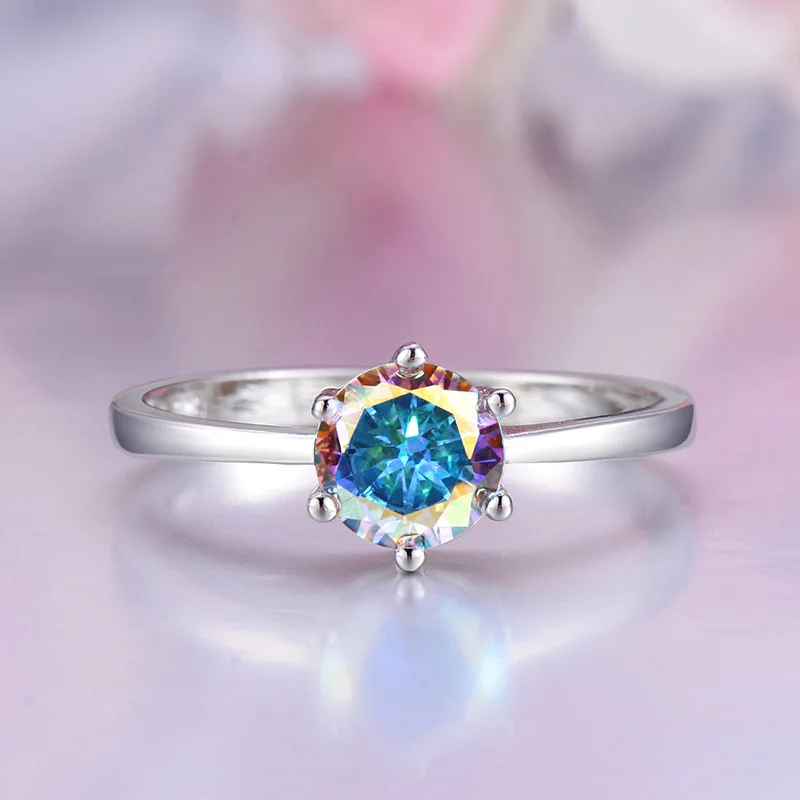 Классический Серебряный цвет Круглый Круг Кристалл CZ палец кольцо для женщин