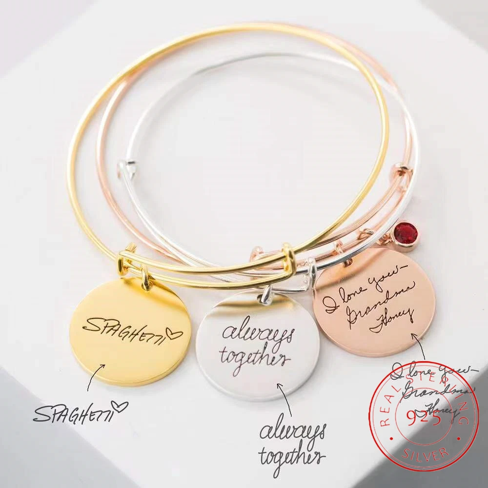 

Customized 925 Sterling Silver Name Bracelet Personalized Lettering Custom Women Men Bracelets Kid Jewelry For Couple Gifts