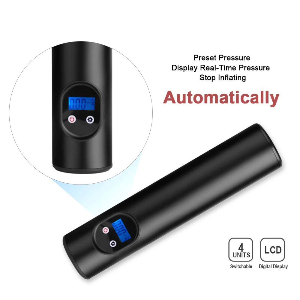 Zeepin E68 беспроводные надувной насос 12 В зарядка через usb Надувное ЖК-дисплей Дисплей светодиодный светильник Портативный быстро воздушный компрессор для мини-камера для автомобиля мотоцикла