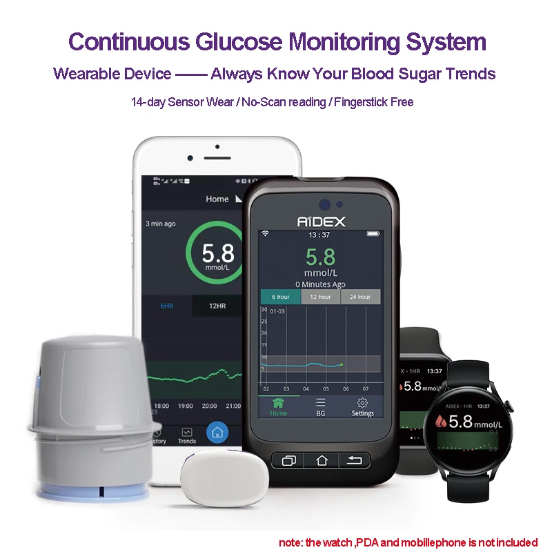 

Continuous Glucose Monitoring System Scanning-free Wearable Realtime CGMS Glucosemeter Sensor Autotrack Without Blood Collection