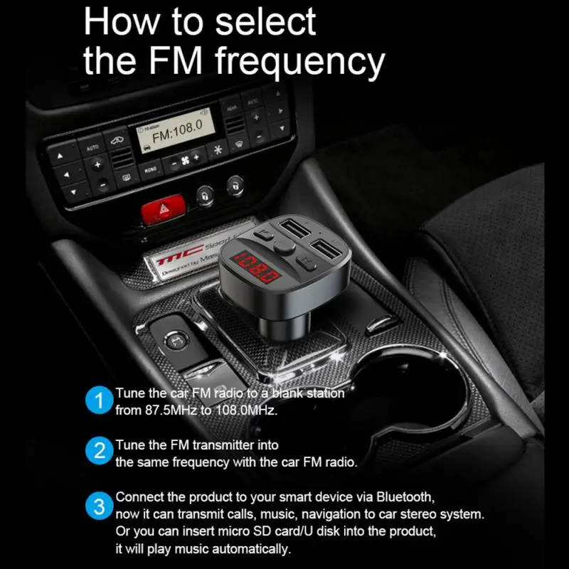 Автомобильный MP3 плеер T60 с Bluetooth FM передатчик Usb зарядкой музыкальный mp3