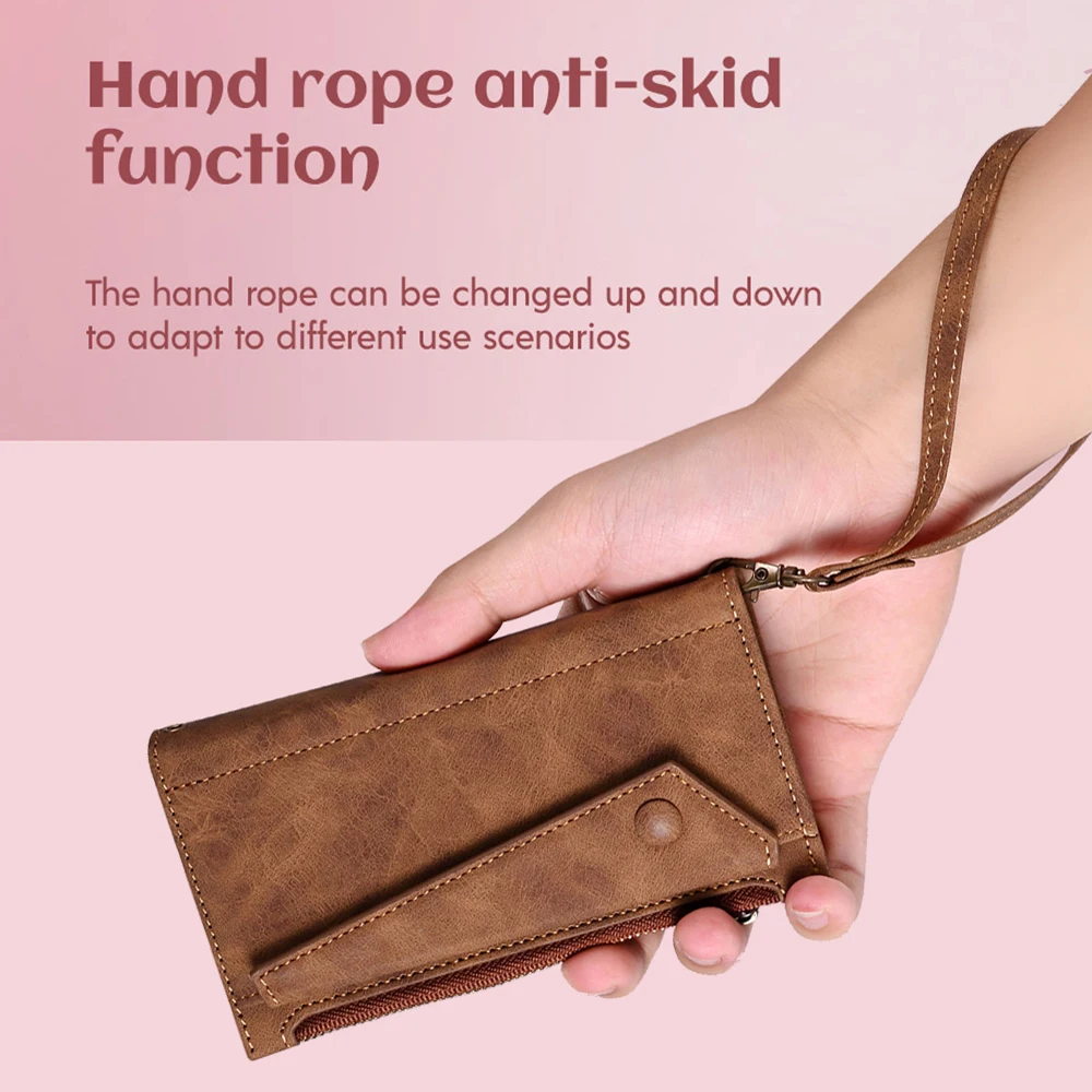 Новинка кожаный флип-чехол с 9 картами на молнии для Huawei Mate 50 Pro чехол-книжка