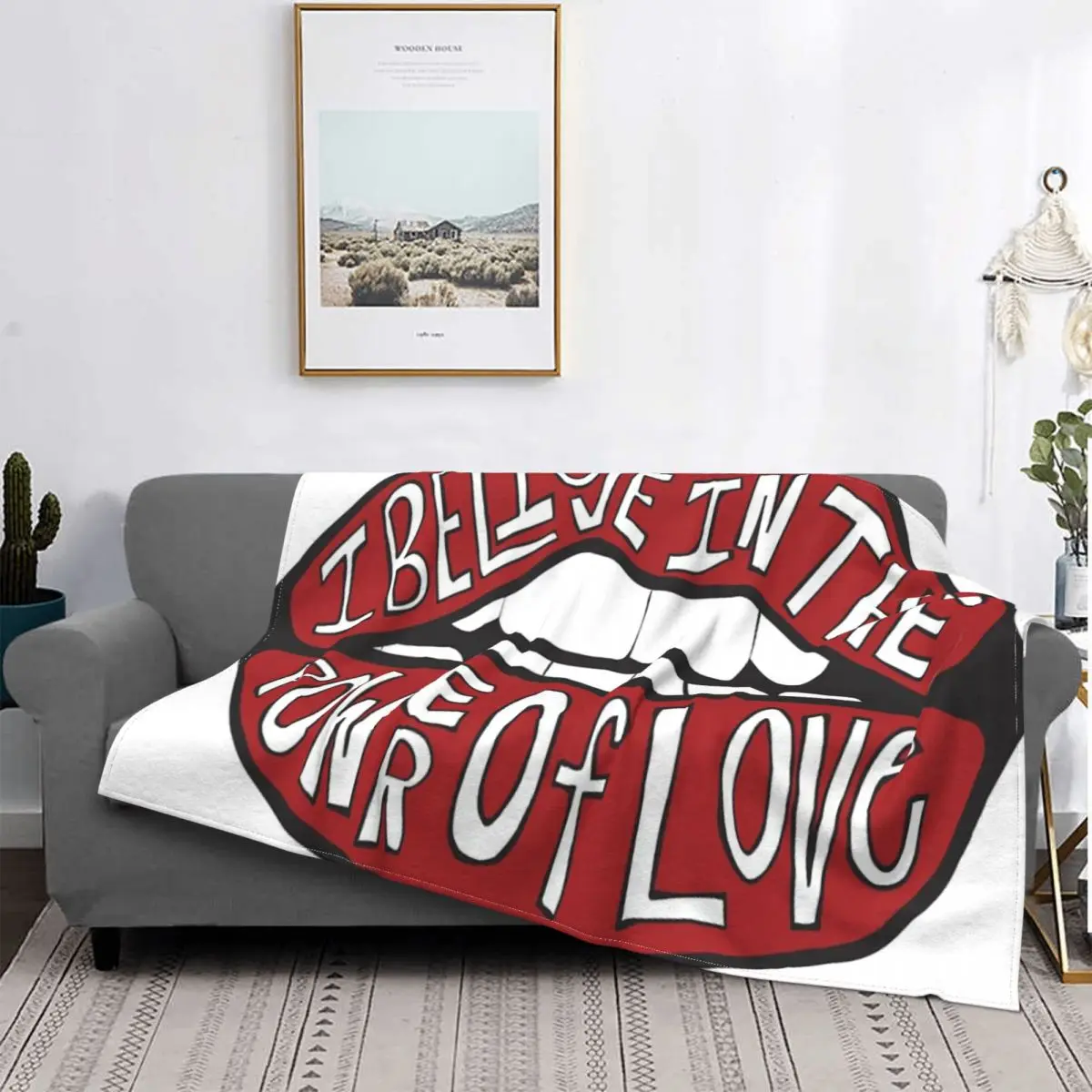 

I BELIEVE IN THE POWER OF LOVE-Manta para cama, colcha a cuadros de Anime, mantas de felpa a cuadros, colcha para cama