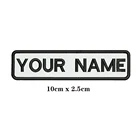 10x2,5 см белый фон с вышивкой с именем под заказ, значок в строчку с надписью на липучке или с подкладкой на липучке, нашивки для одежды, рюкзака