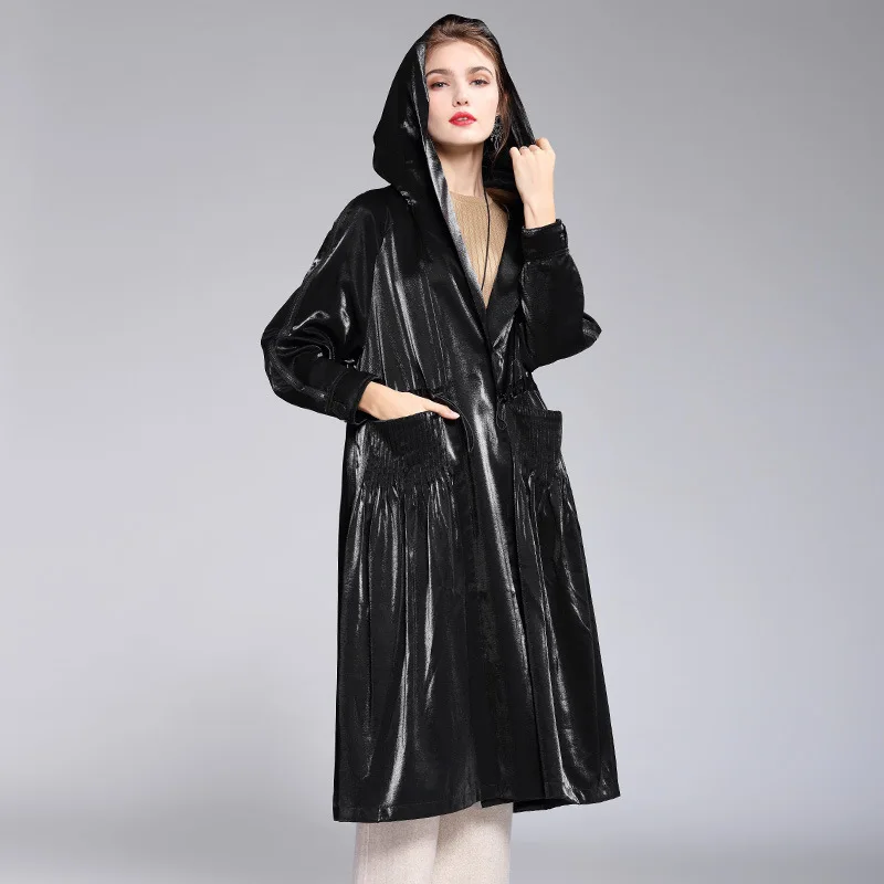 Тренч Женская одежда 2020 корейский модный с капюшоном для женщин весенне-осеннее