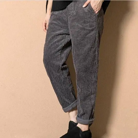 Clobee/Винтажные шаровары в полоску брюки Вельветовая обтягивающая