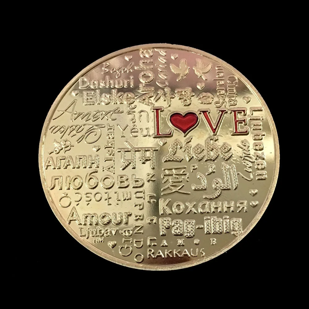 Памятная монета любовь птицы парные летающие коллекционные монеты сувенир из