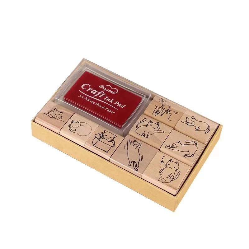 Штамп милые кошки штамп DIY деревянные и резиновые штампы для скрапбукинга