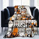 Фланелевое Одеяло с рисунком 5D, покрывало с защитой от пиллинга в стиле аниме, Bakugo Katsuki MHA, роскошное покрывало для домашнего дивана