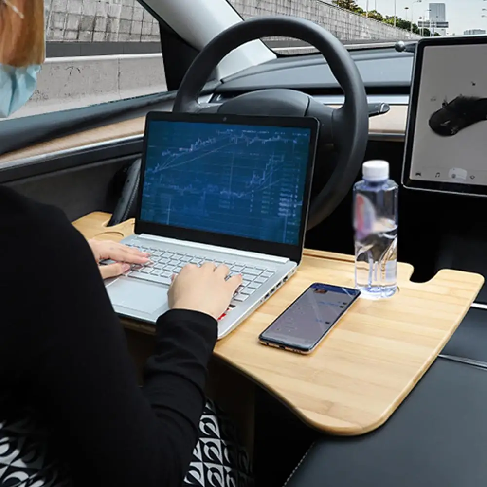 For Tesla Model 3 Y Car Steering Wheel Table Board Laptop Notebook Desk Mount Stand Universal Eating Drinking Tray Holder | Автомобили и