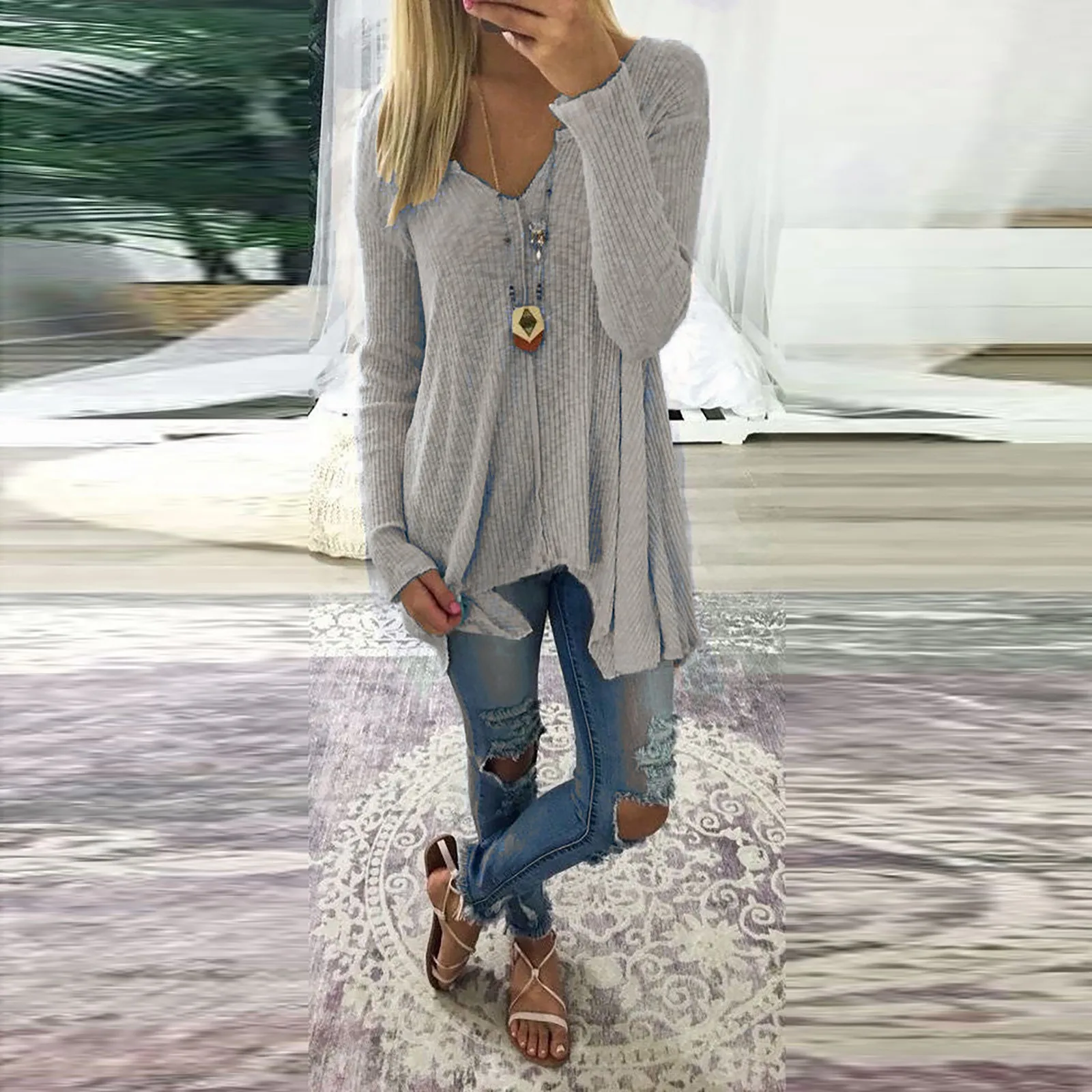 Футболка женская оверсайз с рукавом летучая мышь | Женская одежда