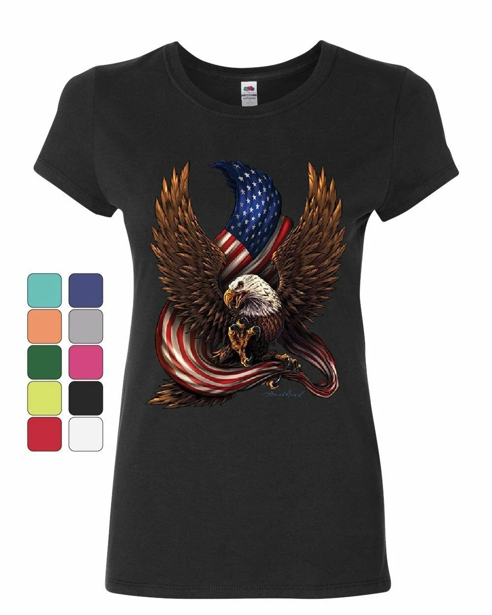 США звезды и полосы женская футболка Патриот Американский Прайд лысый орел для