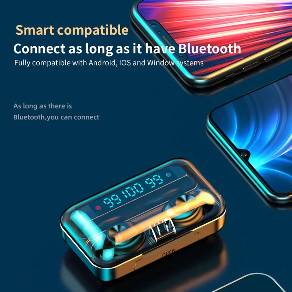 F9 Tws беспроводной Bluetooth Oortelefoon 5 0 сенсорный спортивный водонепроницаемый